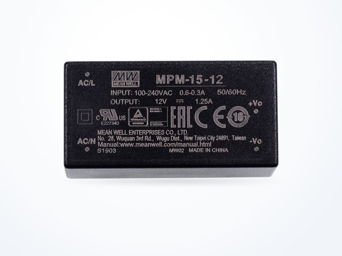 MEAN WELL MPM-15-12 15W 12V 1.25A Open Frame, photo 3