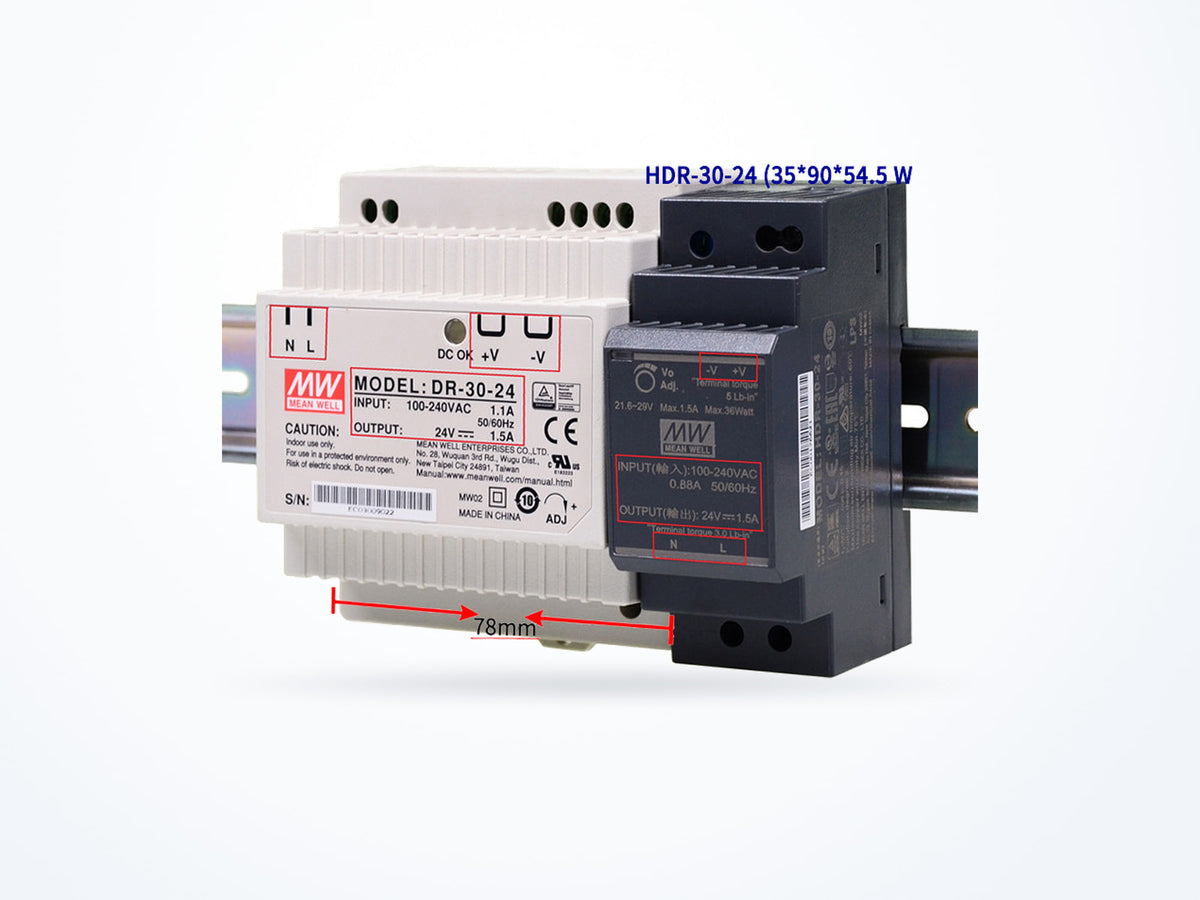 MEAN WELL HDR-30-5 15W 5V 3A DIN Rail, photo 5